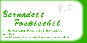 bernadett pospischil business card